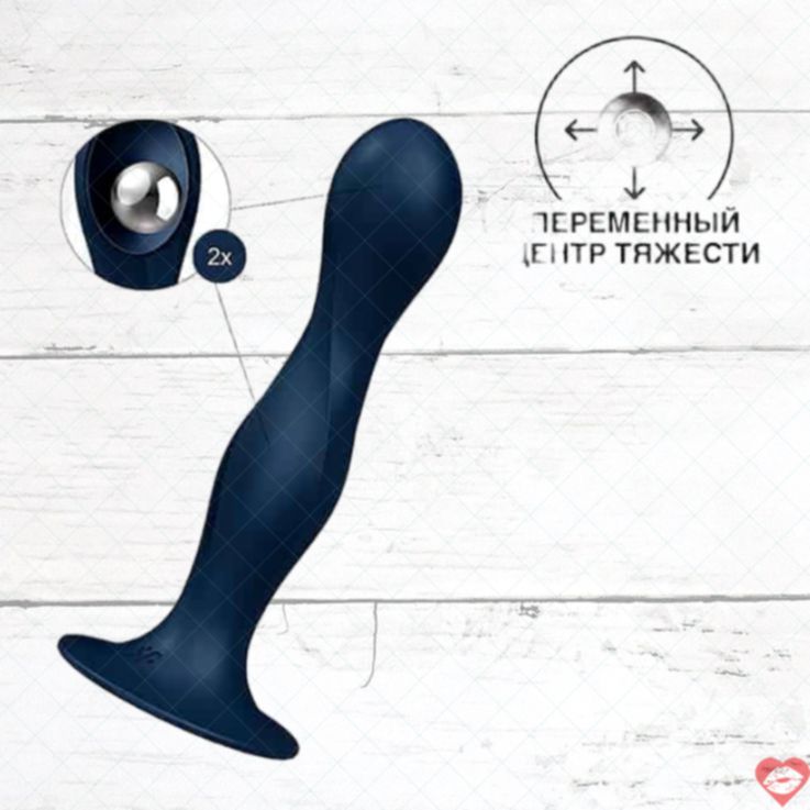 Falo Satisfyer Double Ball-R xanh silicone lắc cân bằng