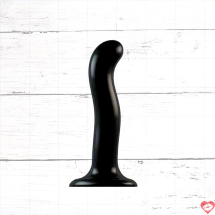 Strap-on 19cm Đen G-spot Uốn Cong Đam Mê 