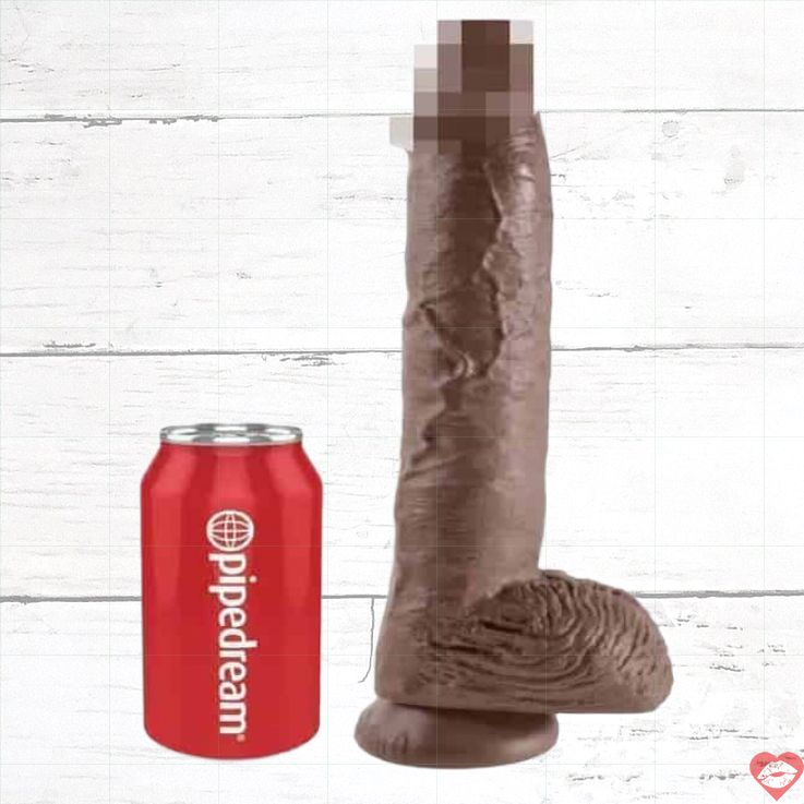 Dildo PVC King Cock Nâu 26.7cm Khổng Lồ Thật