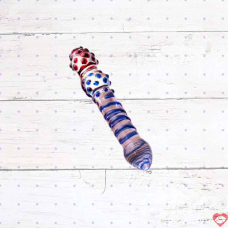 Sexus Glass Fake 2 Đầu 20.5cm Kính Trong Stimul Đỉnh