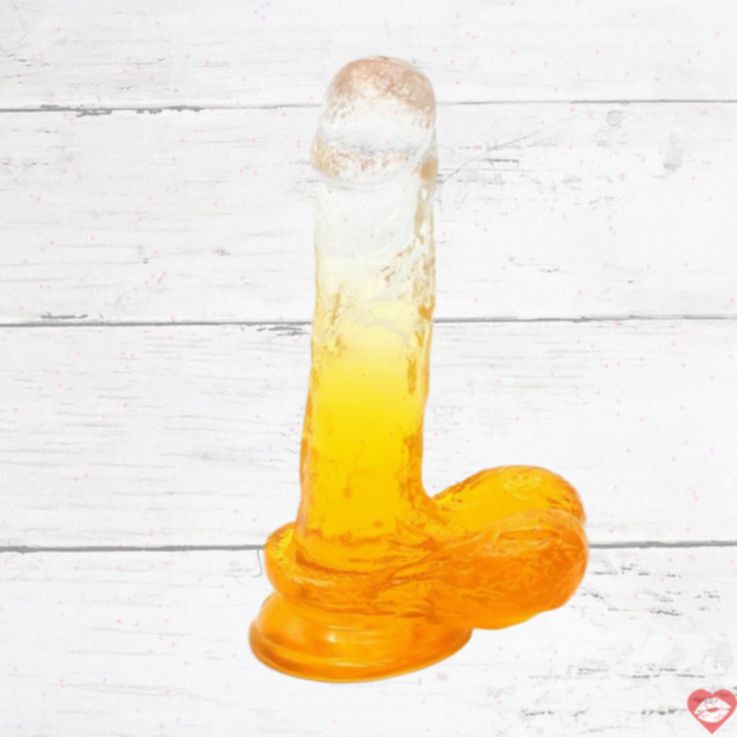 Kiotos Fake Dương Vật Trong Suốt 18cm Vàng Thực Tế Mềm Mịn
