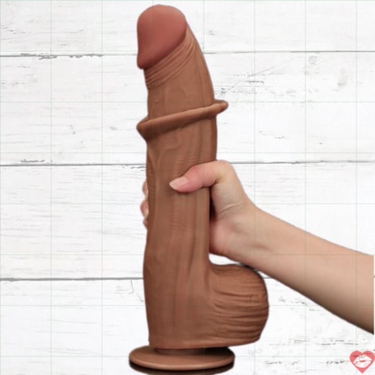 Lovetoy 12 Skin Dildo Nâu 31cm Siêu Thật Gậy