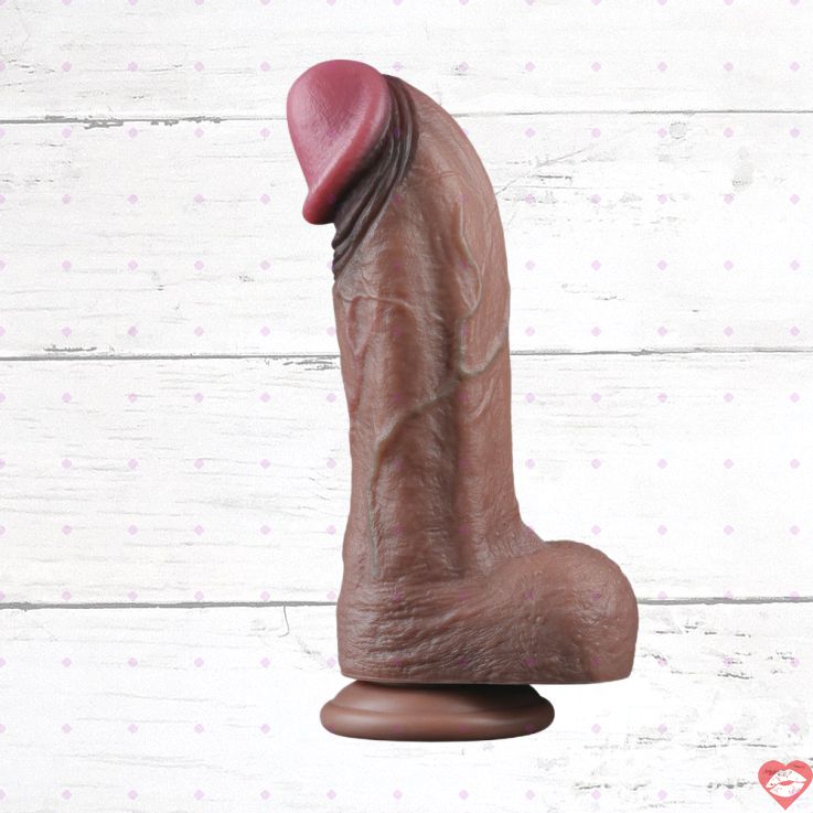 Fake dương Lovetoy XXL kép 28cm nâu 7.4cm siêu to