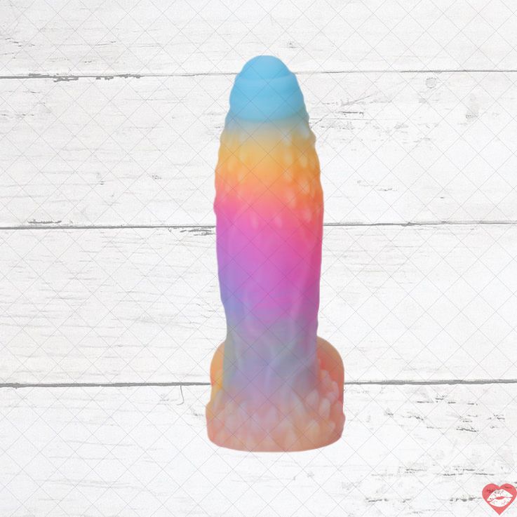 Big Monster Glow Rainbow Dildo 23cm phát sáng đa sắc