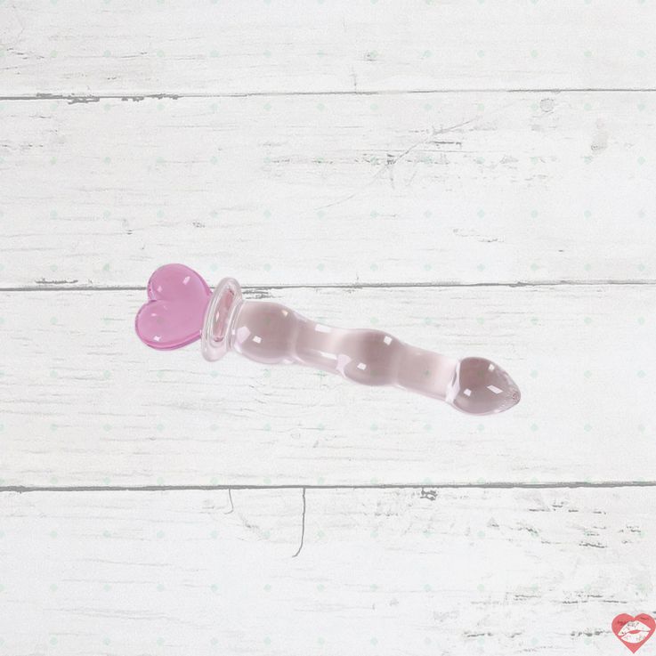 Dildo Kính Heart ICE Bulbous Ấm Siêu Trơn Anal