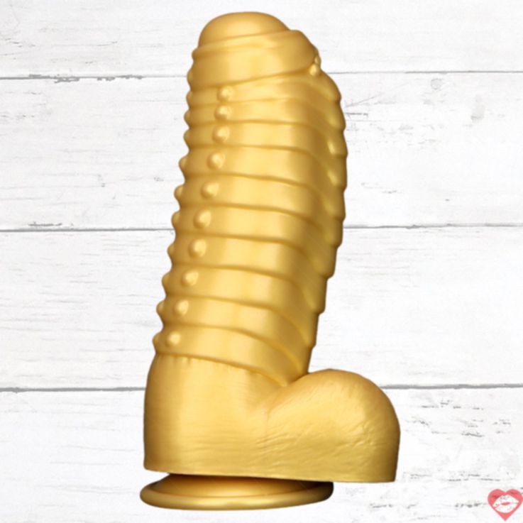 Dragon Dildo Fantasy Gold Silicone 13 Inch Lớn