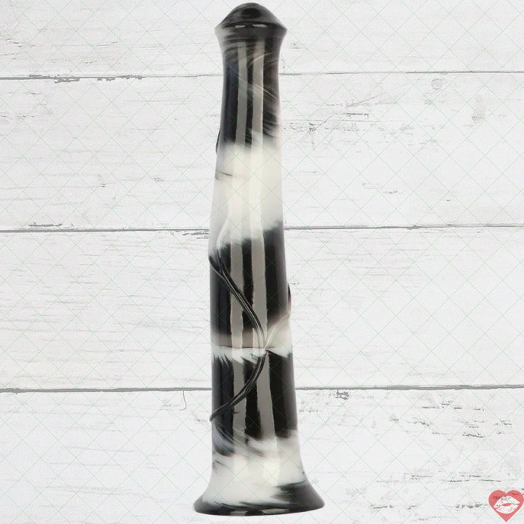 Dildo Horse Cock 16 Inch Marble Đen Trắng Khủng