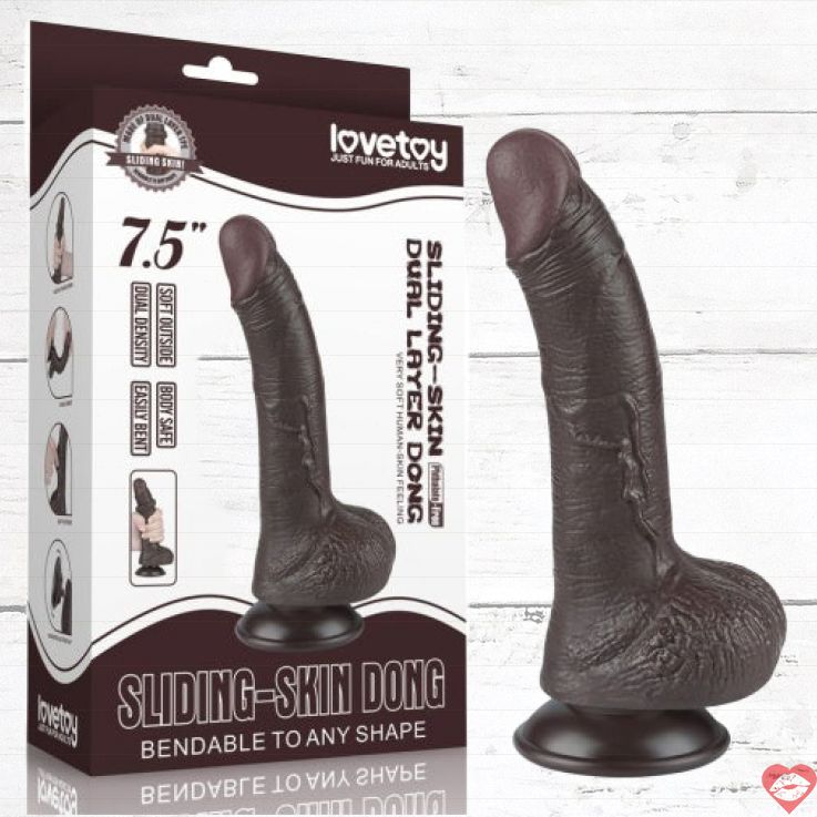Dildo Cong 19cm Dual Density Siêu Da Trượt Mịn