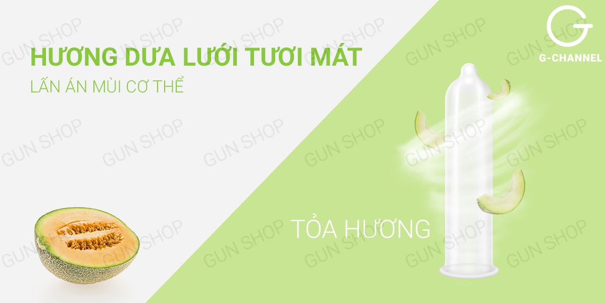  Nhập sỉ Bao cao su Nakanishi - Siêu mỏng 0.03mm - Hương dưa lưới - Hộp 4 chính hãng