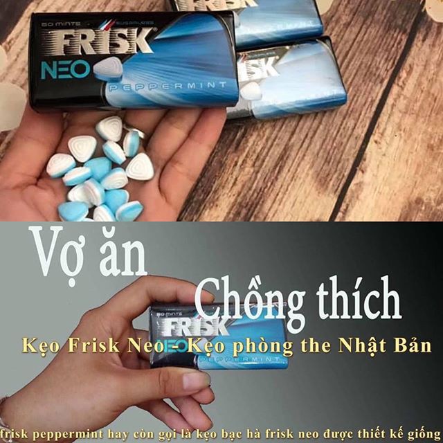  Nhập sỉ Frisk Neo Peppermint kẹo ngậm BJ bạc hà kẹo phòng the Nhật Bản kẹo tình yêu hộp 50 viên giá tốt